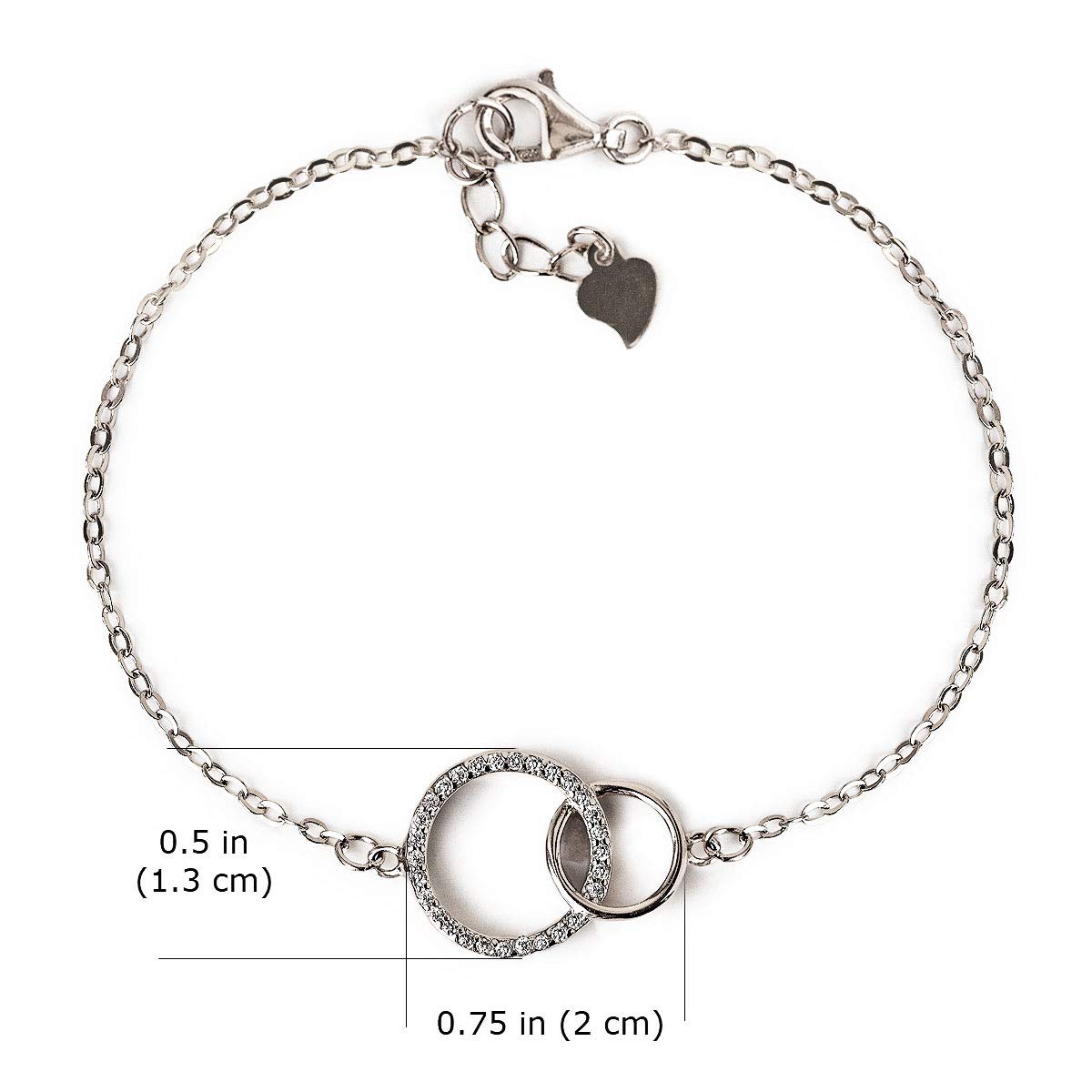 A+O Gifts for Mom, Mother Daughter Gift - Interlocking Circle Bracelet in Sterling Silver