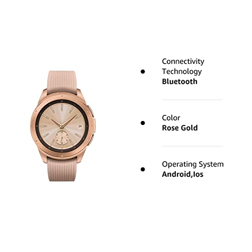 Samsung Galaxy Watch (42mm) Smartwatch (Bluetooth) Android/iOS Compatible, SM-R810, International Version (Rose Gold) (Renewed)