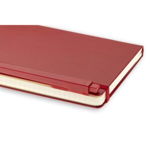 Moleskine Classic Hard Cover Ruled Notebook & Go Pen Bundle, Scarlet Red, Large (5" x 8.25") 240 Pages