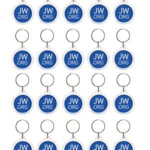 TONOS Jw.org No Blood Double Sided Key Chain for Jehovah's Witnesses-Round-20 Pack