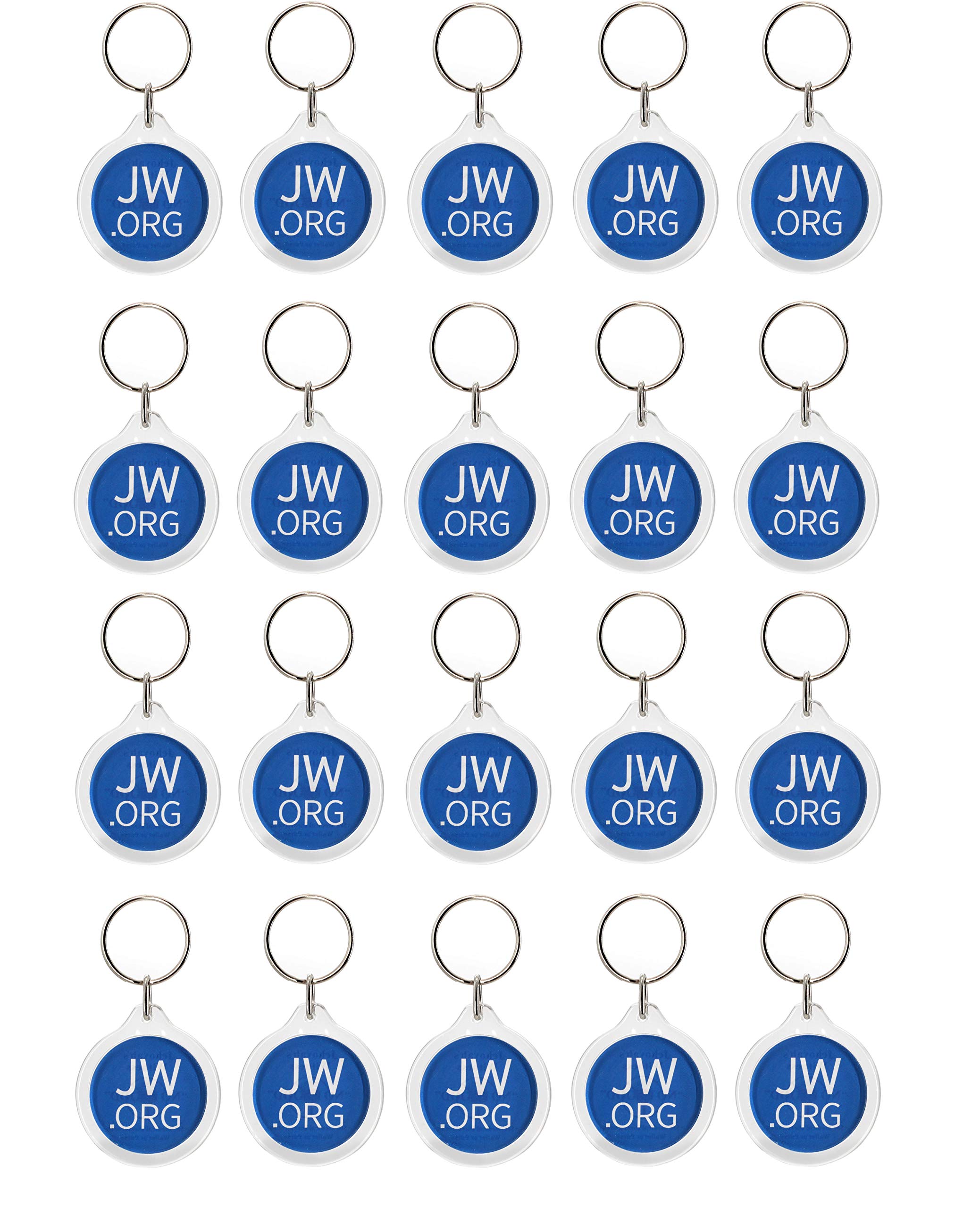 TONOS Jw.org No Blood Double Sided Key Chain for Jehovah's Witnesses-Round-20 Pack