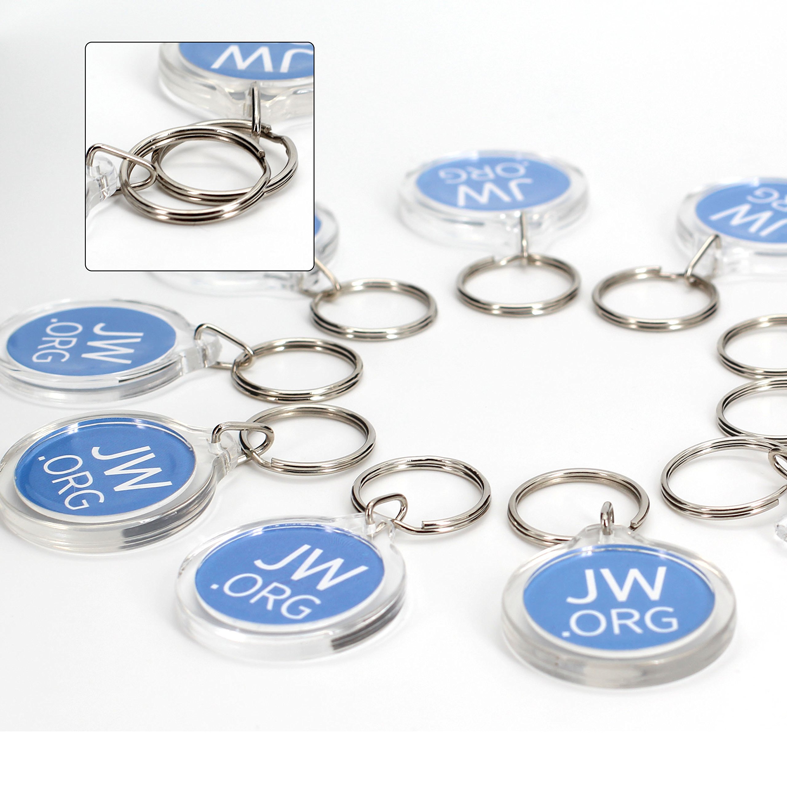 TONOS Jw.org No Blood Double Sided Key Chain for Jehovah's Witnesses-Round-20 Pack