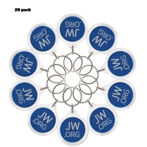 TONOS Jw.org No Blood Double Sided Key Chain for Jehovah's Witnesses-Round-20 Pack