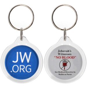 TONOS Jw.org No Blood Double Sided Key Chain for Jehovah's Witnesses-Round-20 Pack