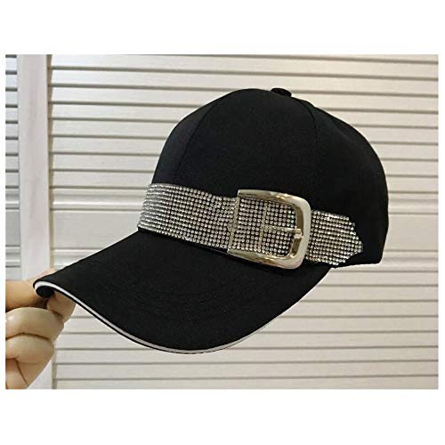 Happyera Baseball Cap Sun Hats Casual Sport Cap with Bling Rhinestone Decor - Black