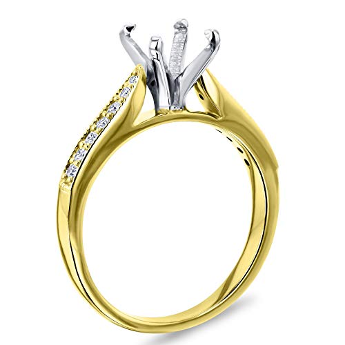 Kobelli Diamond Semi Mount Taper Milgrain Engagement Ring (No Center Stone) - white-gold / 8.0