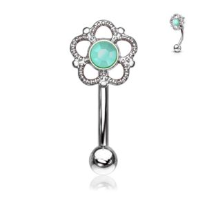 amelia fashion 16 gauge turquoise center flower filigree, no color, size no size