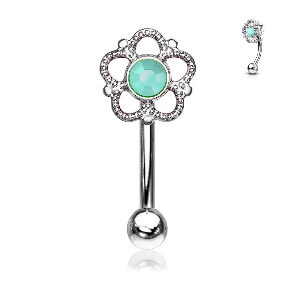 Amelia Fashion 16 Gauge Turquoise Center Flower Filigree, No Color, Size No Size