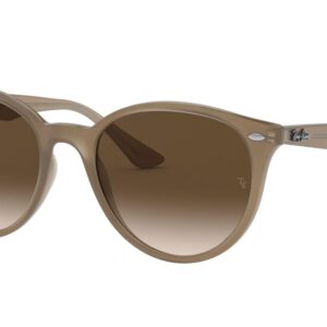 Ray-Ban RB4305 Round Sunglasses, Opal Beige/Brown Gradient, 53 mm