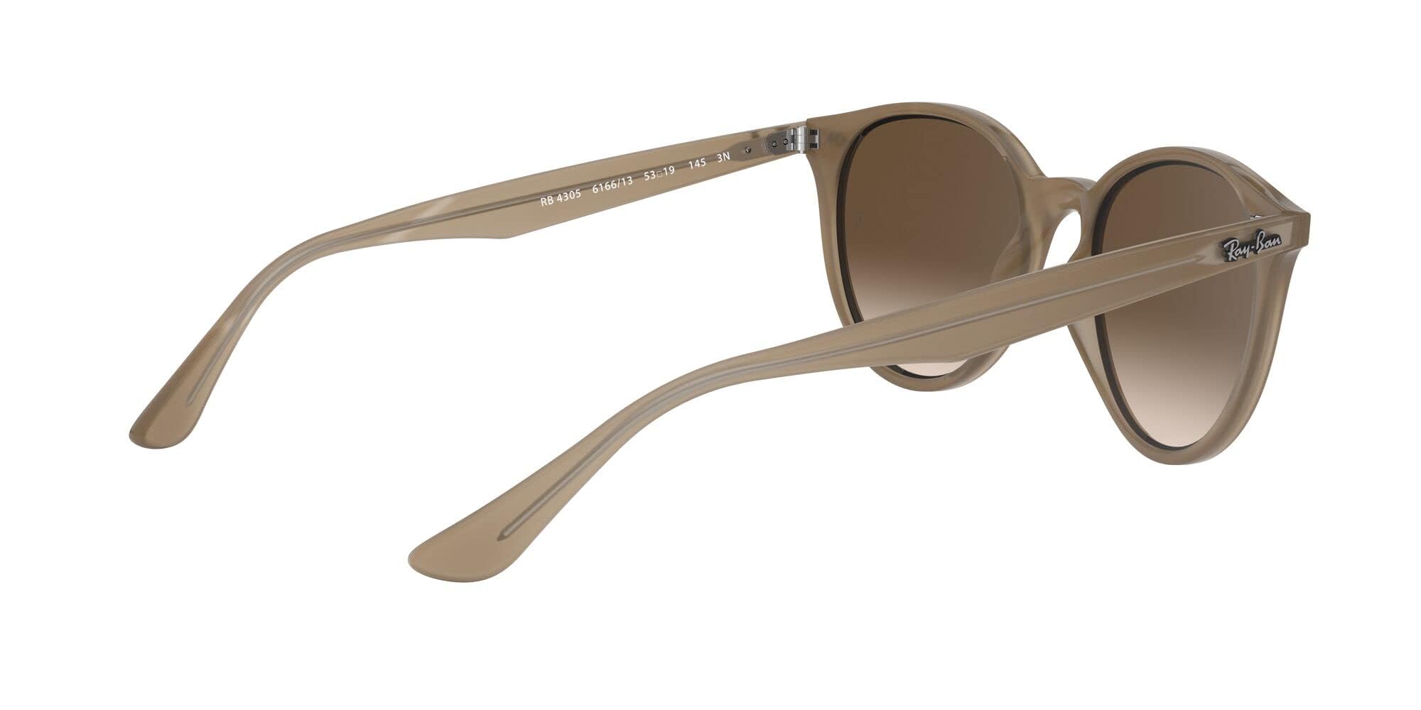 Ray-Ban RB4305 Round Sunglasses, Opal Beige/Brown Gradient, 53 mm