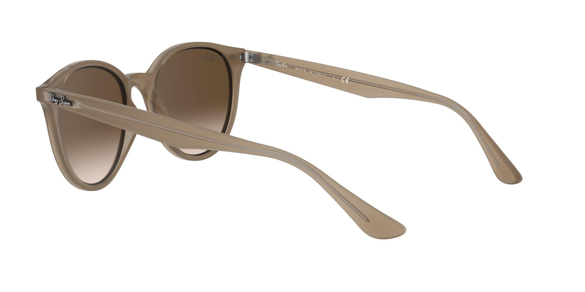 Ray-Ban RB4305 Round Sunglasses, Opal Beige/Brown Gradient, 53 mm