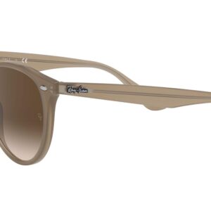 Ray-Ban RB4305 Round Sunglasses, Opal Beige/Brown Gradient, 53 mm