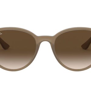 Ray-Ban RB4305 Round Sunglasses, Opal Beige/Brown Gradient, 53 mm