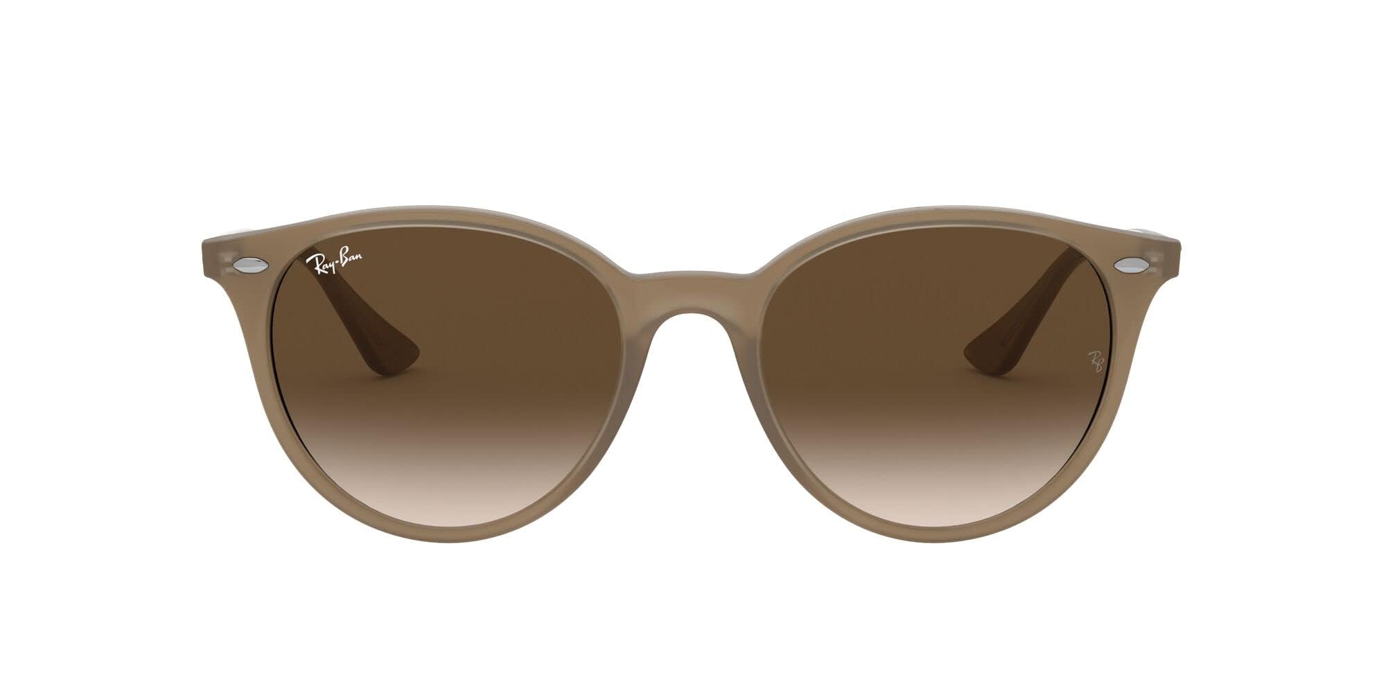 Ray-Ban RB4305 Round Sunglasses, Opal Beige/Brown Gradient, 53 mm