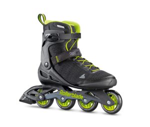 rollerblade zetrablade elite men's adult fitness inline skate, black and lime, performance inline skates