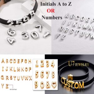 U7 Thick Choker for Women 19MM Wide Personalized Neck Collar Thick Leather Necklace with DIY Initials Name Chokers 14 to 17 Inch