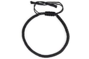 dowling brothers one tibetan monk lucky minimal rope buddhist handmade knot bracelet - black