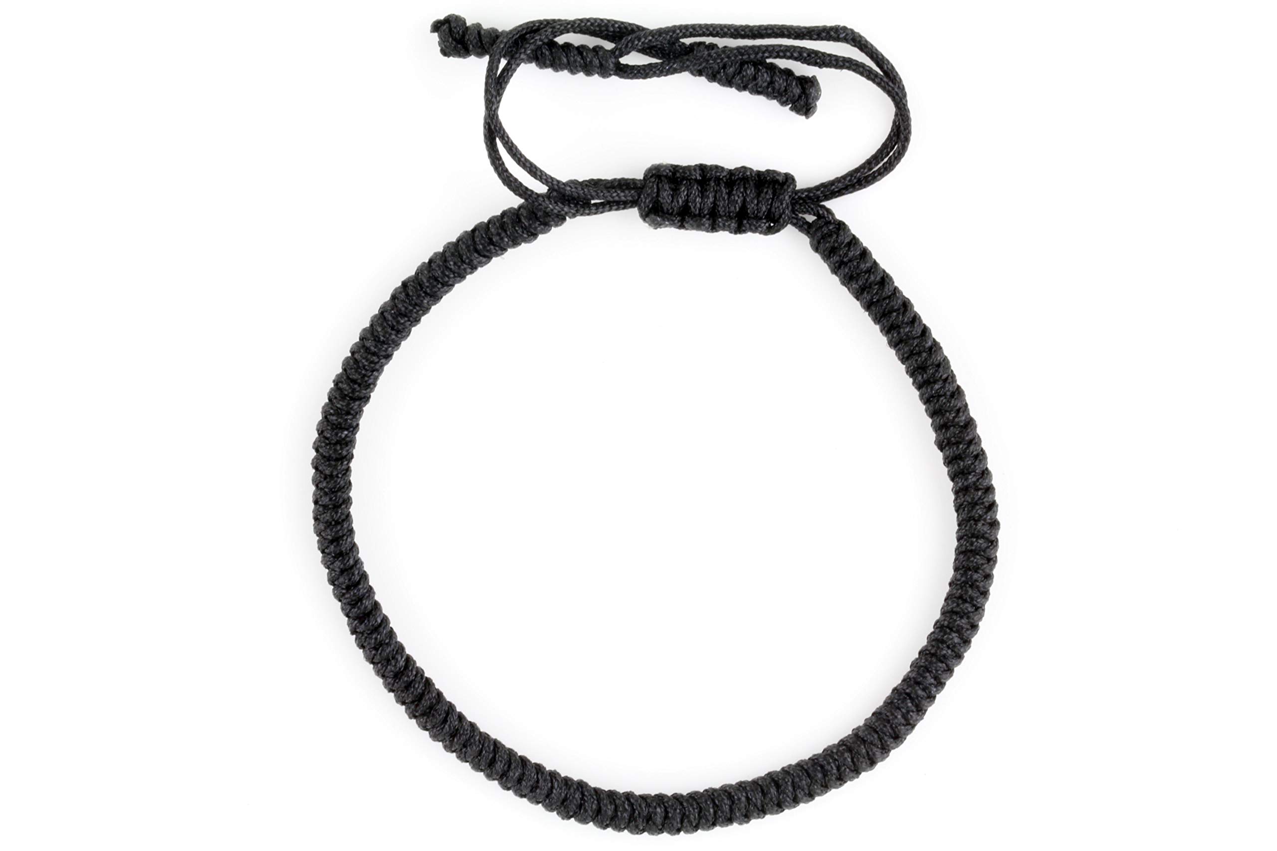 Dowling Brothers One Tibetan Monk Lucky Minimal Rope Buddhist Handmade Knot Bracelet - BLACK