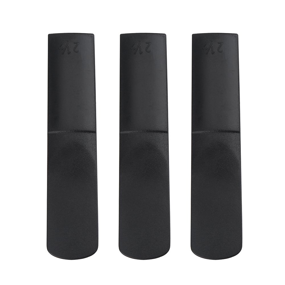 3pcs Plastic Alto Saxophone Mouthpiece Reeds 2.5 Reed, Sax Parts Repair Reed Accessory Black