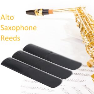 3pcs Plastic Alto Saxophone Mouthpiece Reeds 2.5 Reed, Sax Parts Repair Reed Accessory Black