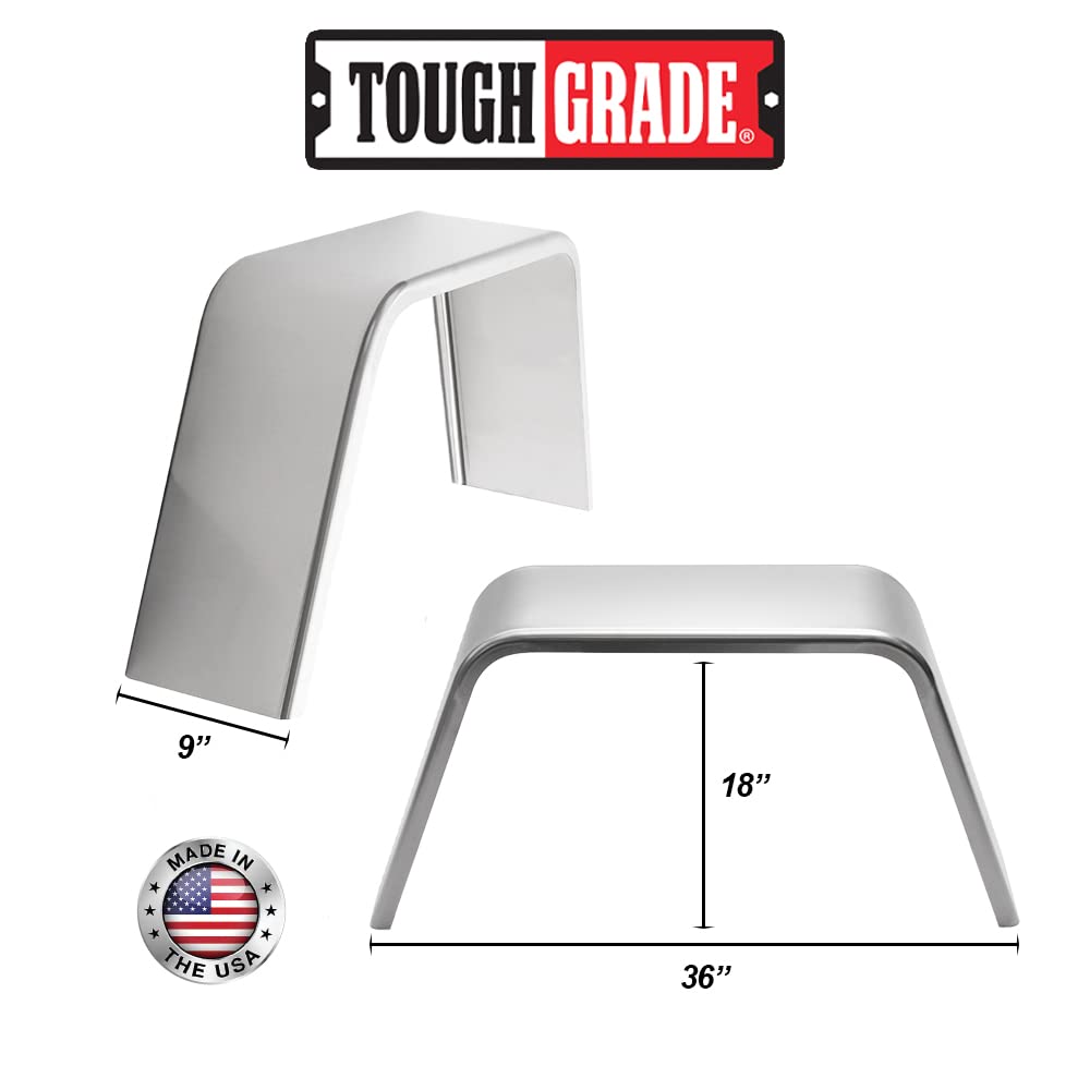 Tough Grade Aluminum Smooth Flat Top Fender 9" X 36" X 18" | Car Hauler Trailer | Cargo Trailer | Utility Trailer | Landscape Trailer