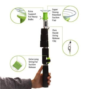 STAUBER Best Bulb Changer with PowerLatch Extension Pole (Large Suction, 4 Feet)