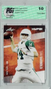 sam darnold 2018 leaf hype! #4a - 10) rookie card lot, all graded pgi 10 - football slabbed rookie cards