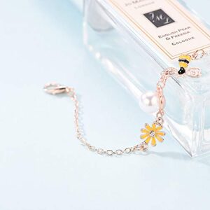 Eiffy CZ Crystal Yellow Honey Bumble Bee Sunflower Bracelets Bangles for Women Coconut Palm Trees Watermelon Bracelet Jewelry (Bee)