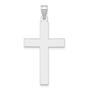 Diamond2Deal 14k White Gold Polished Cross Pendant (L- 36 mm W- 19 mm)