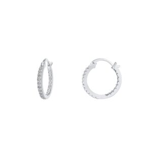 pavoi womens 14k plated ‚Äì white gold - 925 sterling silver cubic zirconia hoop earring