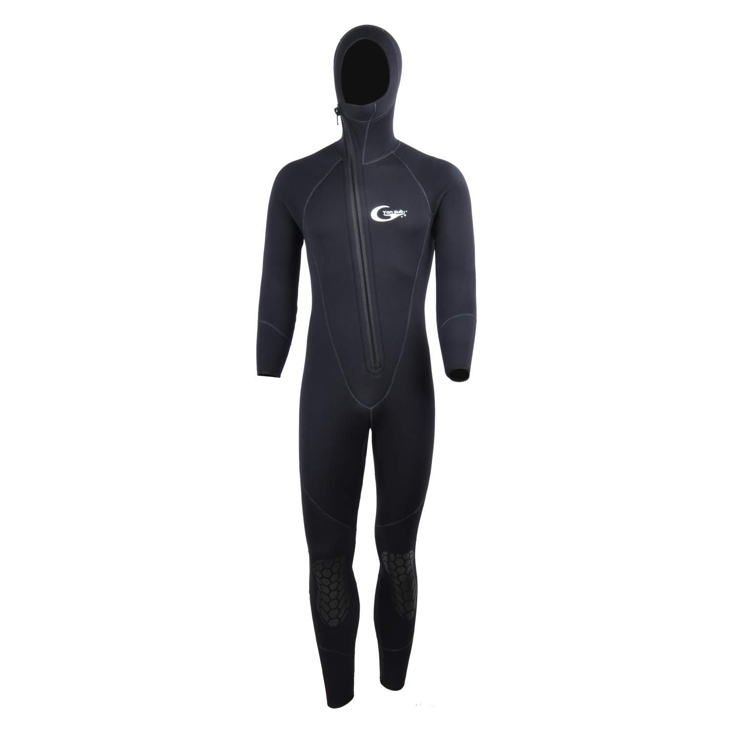 Full Wetsuits-5mm 3mm Wetsuit-Mens Neoprene Diving Suit Front Zipper Hoodie Snorkeling Surfing Suits High Elasticity Long Sleeve - Diving Water Sports Solid Colored Autumn Winter Spring Summer