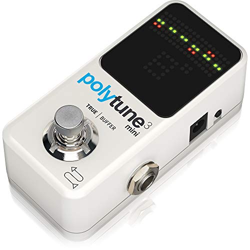 TC Electronic POLYTUNE 3 MINI Tiny Polyphonic Tuner with Multiple Tuning Modes and Built-In BONAFIDE BUFFER, White