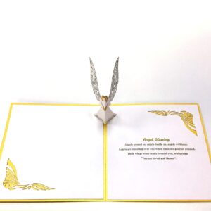 Dekali Designs Guardian Angel Pop Up Card - 3D Get Well Card, Funeral, Bereavement, Memorial, Christmas with Angel Blessing/Quote