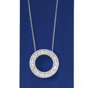 Ross-Simons 1.00 ct. t.w. Diamond Circle Pendant Necklace in Sterling Silver. 20 inches