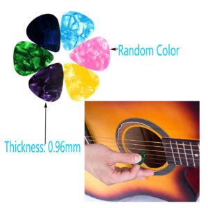 48Pcs Guitar Finger Protector Guitar Fingertip Protectors 4 Sizes Silicone Finger Guards Cover 5Pcs Thumb and forefinger picks for Ukulele Electric Guitar and10 Guitar Picks