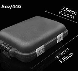 2x Small Hard Fishing Tackle Box Portable Case Hooks Lure Baits Storage Box Containers For Storing Swivels Jigs Hooks Sinker,10 Compartments (Black)