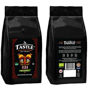 Cafe Tastle Peru Organic Medium-Dark Roast 100% Arabica Whole Bean Coffee, 8.82 oz, Brown