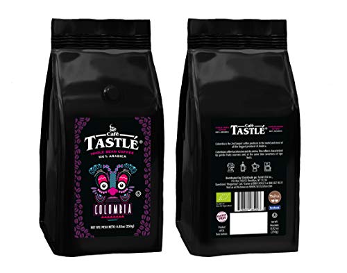 Cafe Tastle Colombia Medium-Dark Roast 100% Arabica Whole Bean Coffee, 8.82 Oz (Pack Of 2)