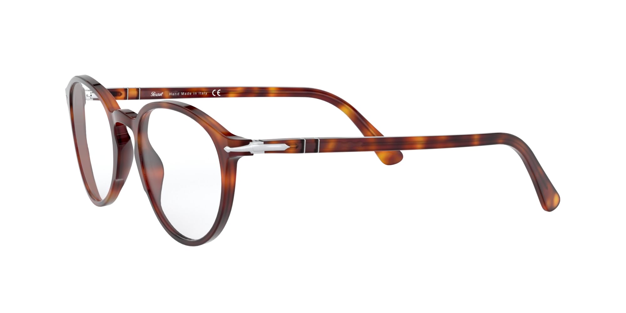 Persol PO3218V Round Prescription Eyewear Frames, Havana/Demo Lens, 51 mm