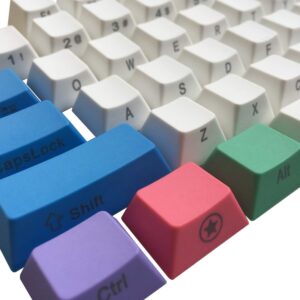 HZYZ PBT Keycaps Side Printed Thick Cherry MX Key Caps Non-Backlit SeMi Profile for 60%/87/104/108 MX Switches Mechanical Gaming Keyboard(Chalk)