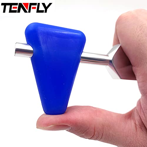 TENFLY 528 Hz Tuning Fork for Healing, DNA Repair, Reliever Stress and Perfect Musical Instrument, Frequency of Love, Silver, with Black Rubber Mallet, Triangular Silicone and Velvet Storage Bag