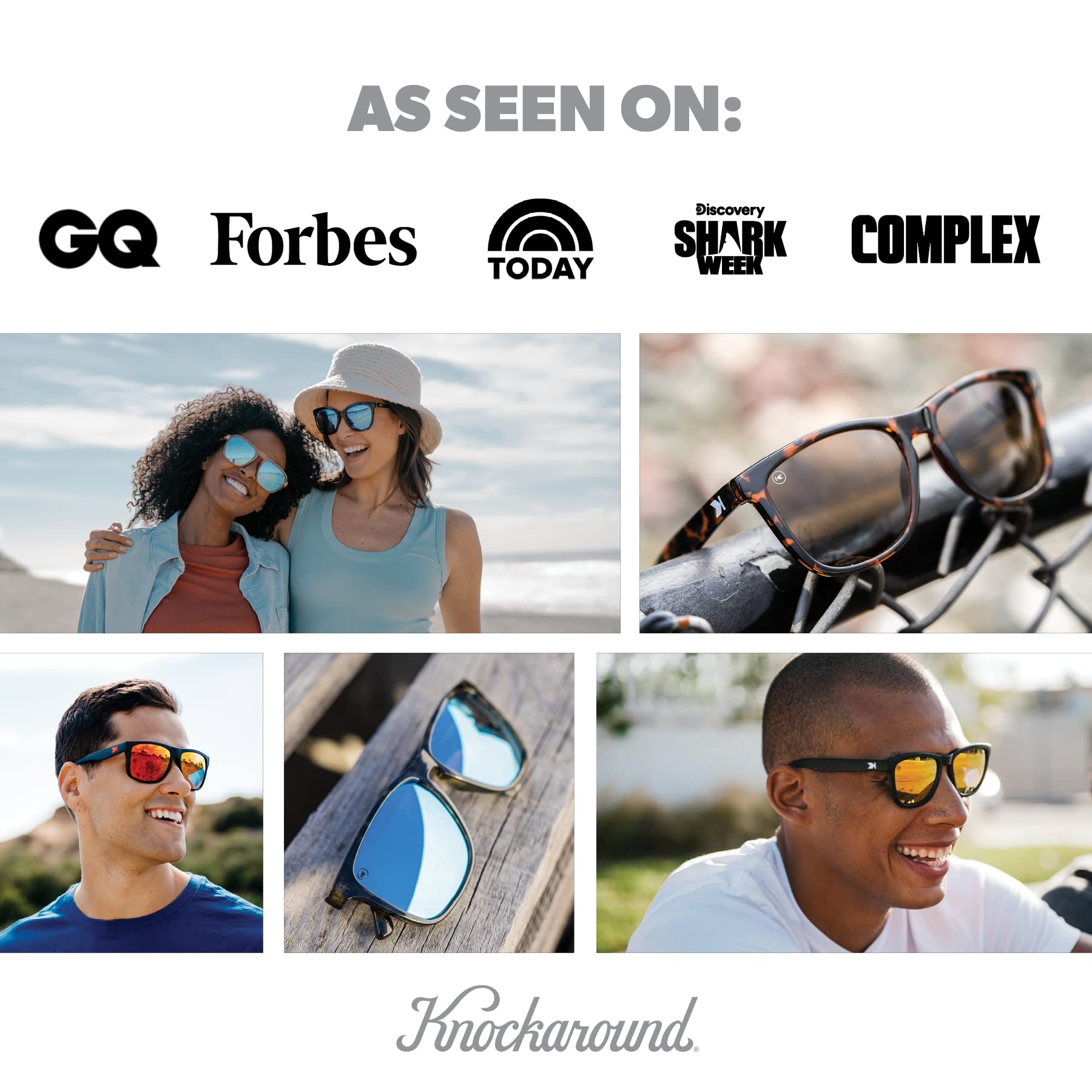 Knockaround Paso Robles Polarized Sunglasses for Women & Men - Impact Resistant Lenses & Full UV400 Protection, Grey Tortoise Shell Frames/Rose Gold Reflective Lenses