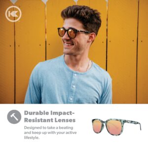 Knockaround Paso Robles Polarized Sunglasses for Women & Men - Impact Resistant Lenses & Full UV400 Protection, Grey Tortoise Shell Frames/Rose Gold Reflective Lenses