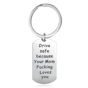 koorasy inspirational birthday keychian from mom for son daughter drive safe keychains anniversary keyring