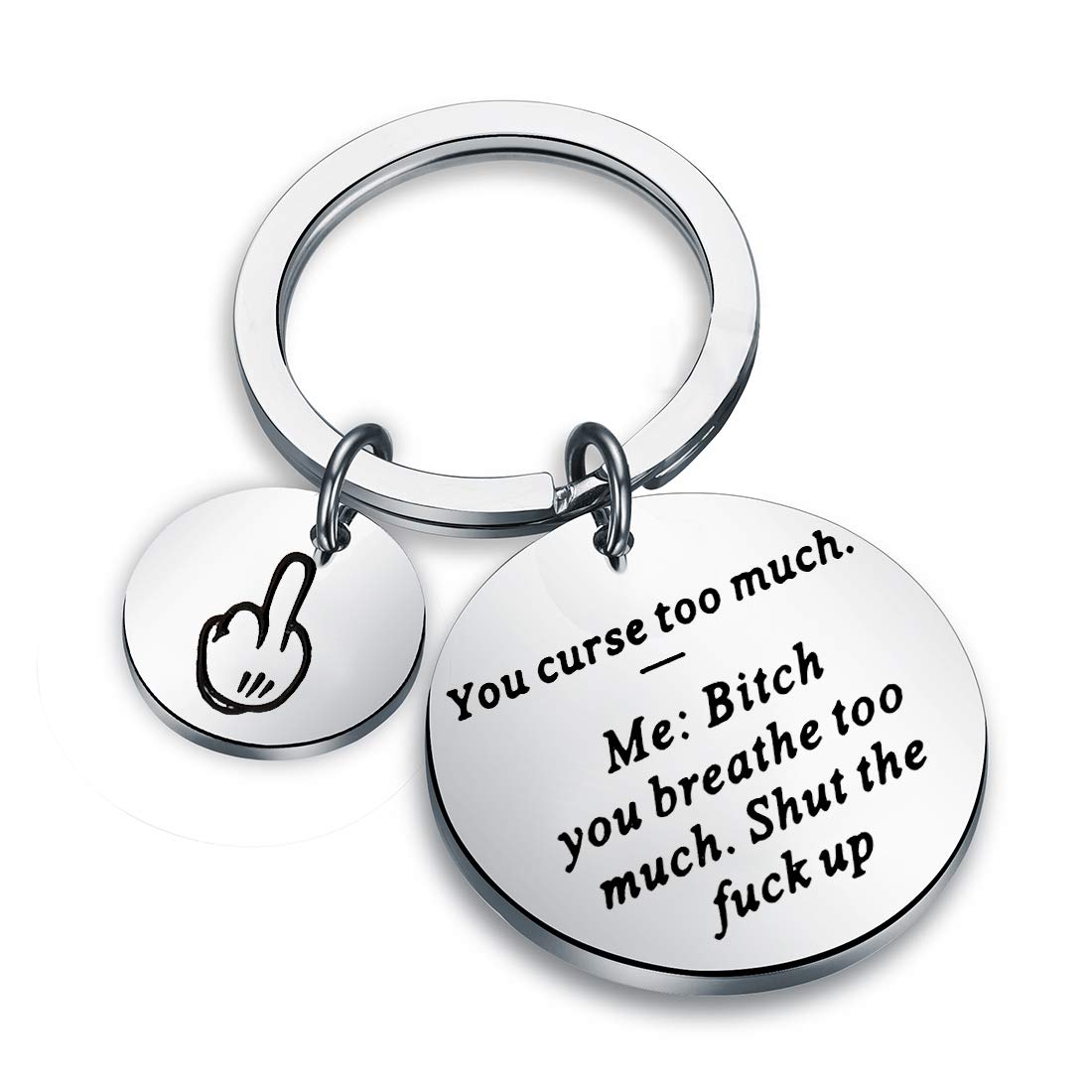 ENSIANTH Funny Snarky Hilarious Gift You Curse too Much Keychian Funny Sarcastic Gift for Best Friend (Curse Keychain)