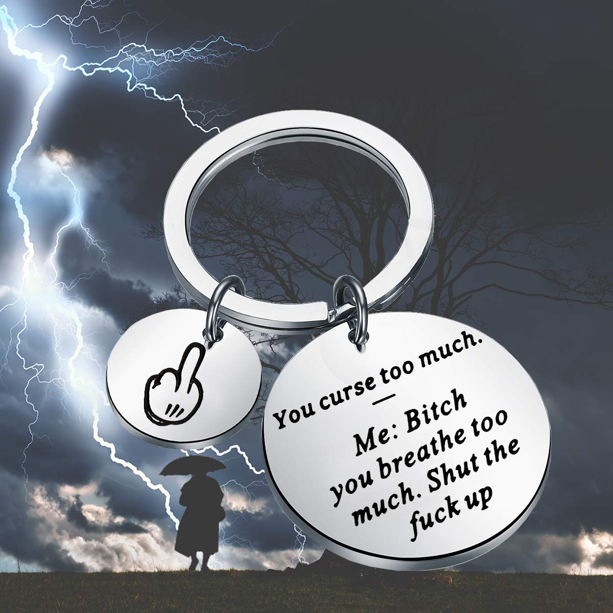 ENSIANTH Funny Snarky Hilarious Gift You Curse too Much Keychian Funny Sarcastic Gift for Best Friend (Curse Keychain)