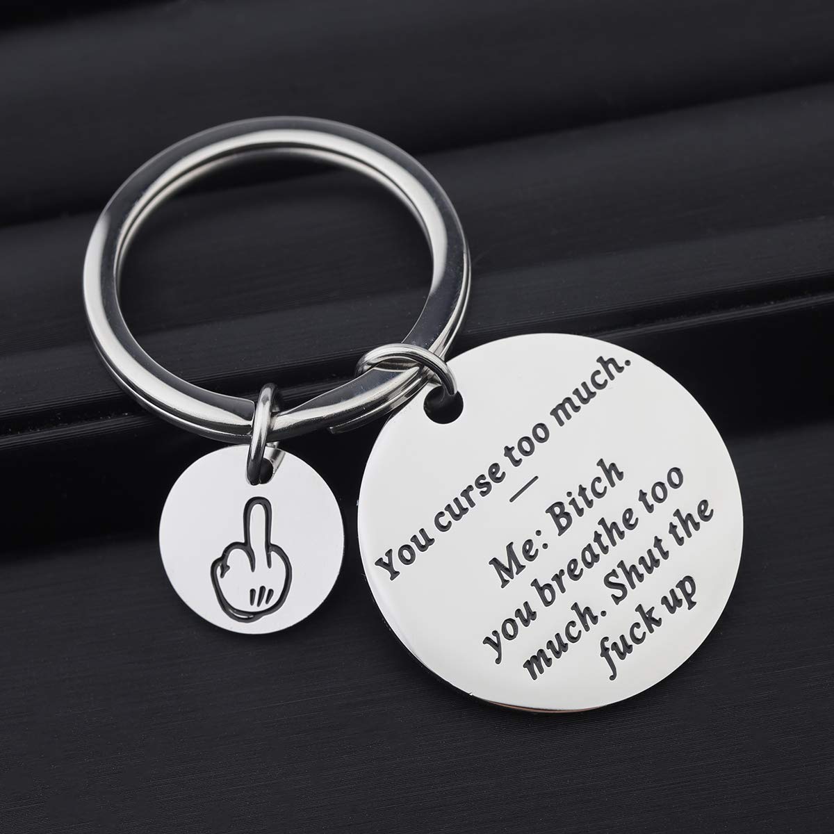 ENSIANTH Funny Snarky Hilarious Gift You Curse too Much Keychian Funny Sarcastic Gift for Best Friend (Curse Keychain)