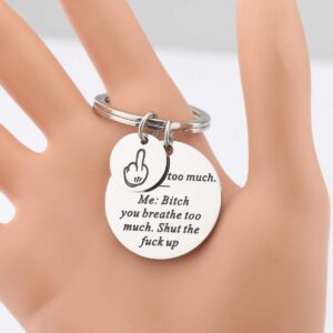 ENSIANTH Funny Snarky Hilarious Gift You Curse too Much Keychian Funny Sarcastic Gift for Best Friend (Curse Keychain)