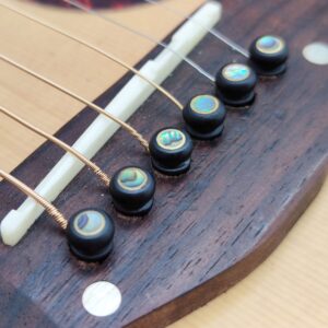 Vencetmat Ebony Guitar Pins Inlaid Abalone Dot Acoustic Guitar Parts