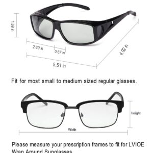 LVIOE Fit Over Photochromic Polarized Sunglasses for Outdoor Activities Wear Over Rx/Prescription Glasses UV400 Protection